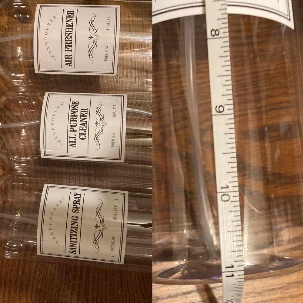 32oz Clear Plastic Spray Bottles 3pk Labeled Cleaning Supplies - Picture 6 of 6